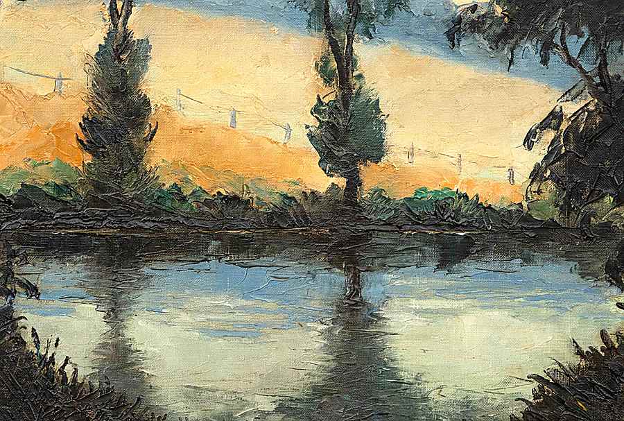 Les Bords de l’Orne au Soleil Couchant - Paulémile Pissarro (1884 - 1972)